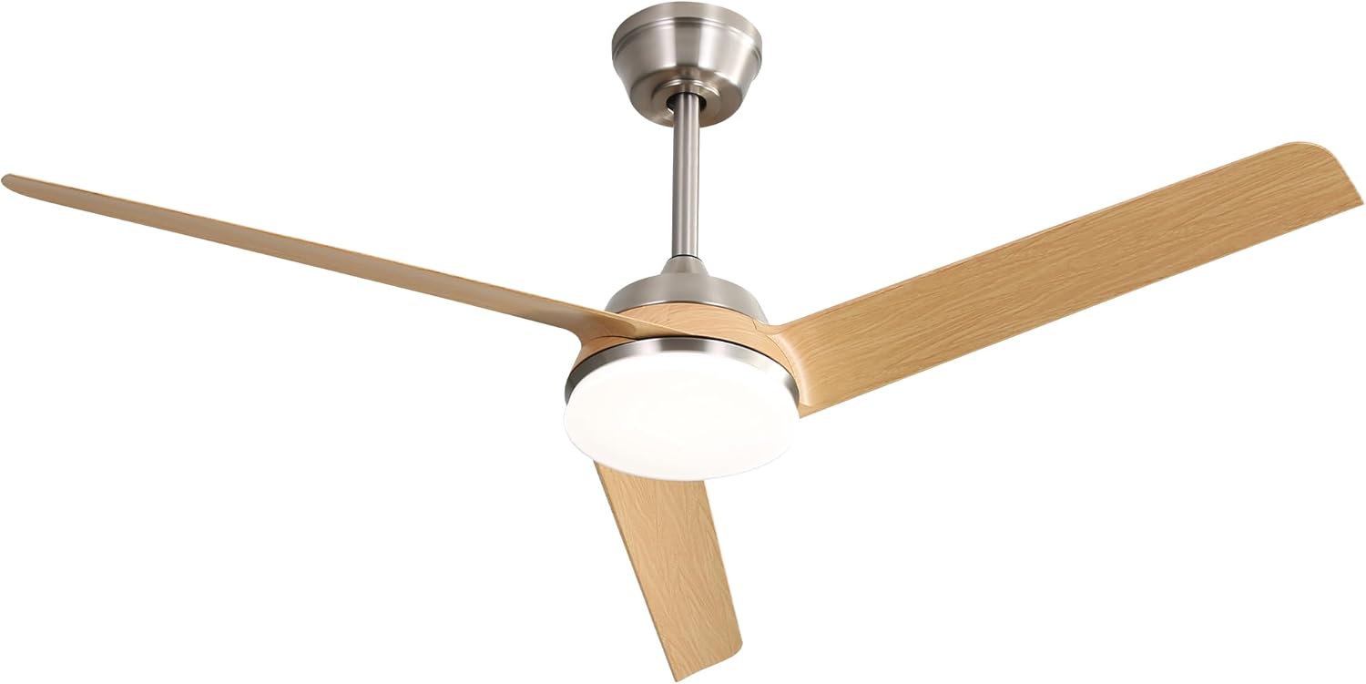 52 Inch Ceiling Fan with 22W LED Light and Remote Control 5 ABS Blades for Living Room, Strong Airflow, 3 Speeds