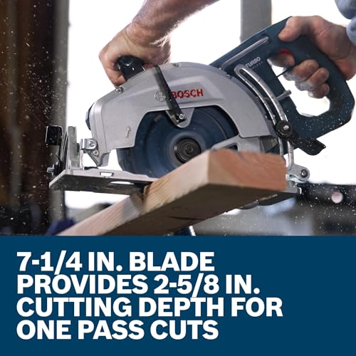 Image of BOSCH GKW18V-26N PROFACTOR 18V 7-1 /4 inch Rear Handle Circular Saw - BITURBO Brushless Technology, 5000 RPM, Lightweight Ergonomic Design, Left Blade Orientation, Electronic Brake, Dust Port (Bare Tool)