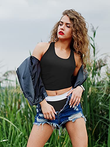4 Pieces Basic Crop Tank Tops Sleeveless Racerback Crop Cami Top for Women4