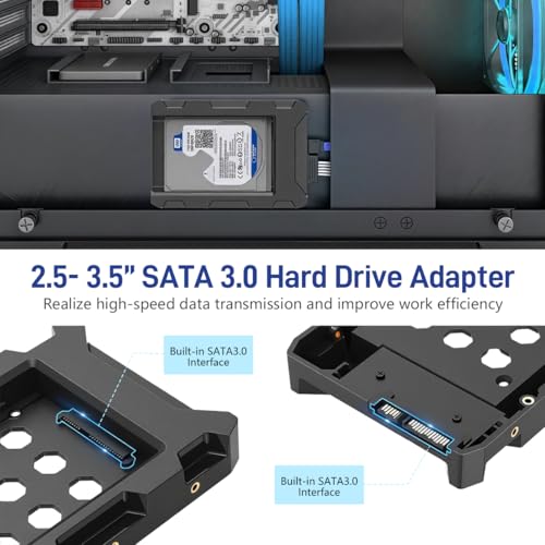 Image of ZORBES 2.5 inch to 3.5 inch Hard Drive Adapter HDD SSD Mounting Bracket Tray for 7 /9.5 /12.5mm 2.5 Inch HDD /SSD with SATA III Interface for Desktop PC, Internal Hard Drive Bay Converte