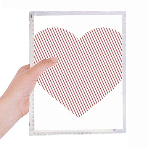 Carnet de Saint-Valentin Parallel Lines rouge à feuillets mobiles pour déclarer votre amour