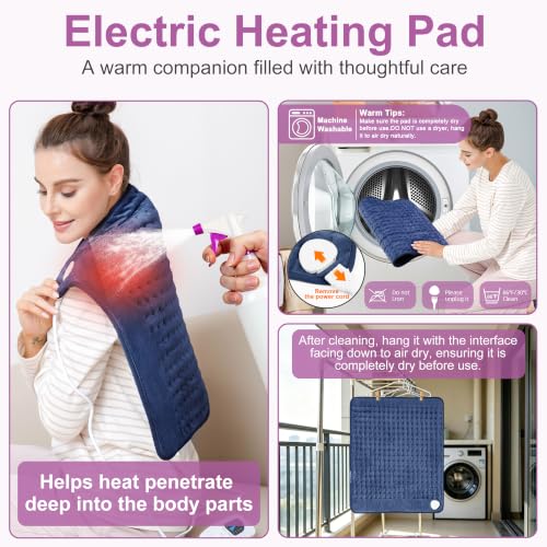 Image of Heating Pad,Electric Heating Pads,Heating Pad for Back,DarkBlue,24x20 Inch