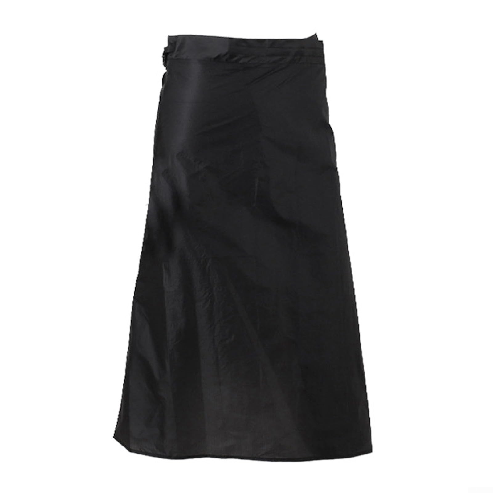 Jupe de pluie ultra légère en nylon 15D, demi-poncho, kilt de pluie en nylon imperméable ultraléger, coupe-vent, avec pochette de rangement, pour équitation, camping, randonnée (noir)
