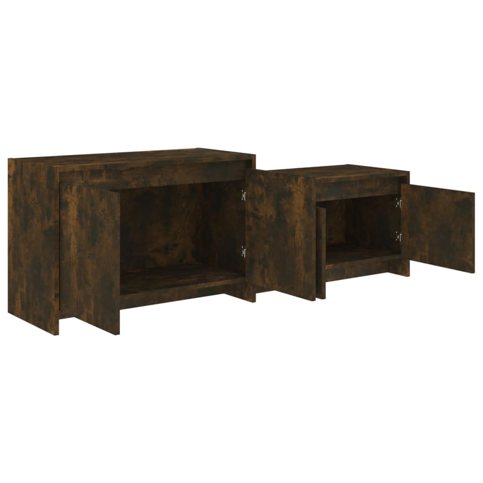 Gecheer TV-Schrank Räuchereiche 146,5x35x50 cm Holzwerkstoff, Moderne TV Lowboard Fernsehschrank für Home-Cinema Gamerzimmer Wohnungen Büro813026