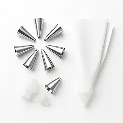 Kit Confeiteiro 9 Peças para Decorar Bolos e Cupcakes – Bicos de Aço Inox, Saco de Confeitar com Adaptador, Uso Doméstico e Profissional, Fácil de Limpar