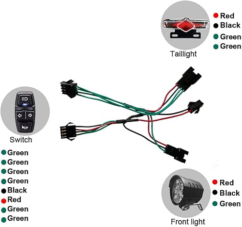Miniatura 5 de XBERSTAR 3 en 1 Accesorios de conversión de iones de litio para bicicleta, kit de luz ebike ebike Kit de luces traseras para faros delanteros DK336