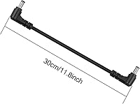 Vista 6 de GINTOOYUN 2 cables de extensión de alimentación CC de 0.217 in x 0.083 in, adaptador de ángulo recto de 90 grados macho a macho para adaptador