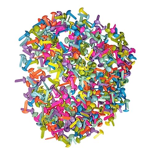 Veemoon Scrapbooking Kit 100 Pcs Metal Brads Pastel Round Brads Craft Pins for DIY Projects