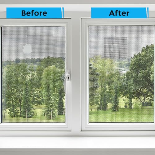 Image of VIVNITS Mosquito Net Repair Tape 4 In x 79 In (10CM x 200CM), Self Adhesive Window Screen Mesh Roll, Peel and Stick Patch for Torn Holes, Durable Fiberglass Insect Screen (10 CM)