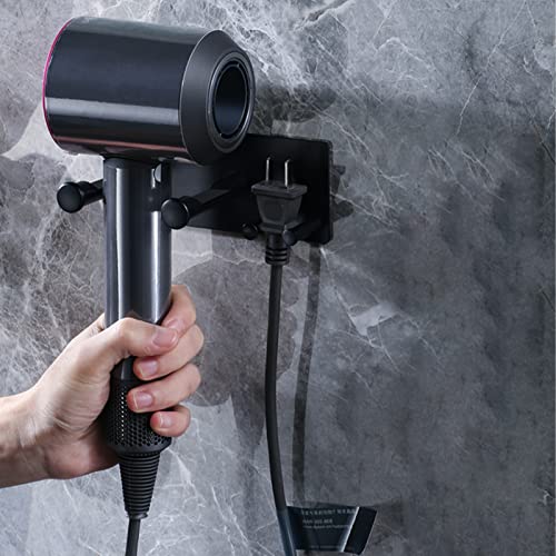 Support mural pour sèche-cheveux Dyson Supersonic aluminium noir fixe