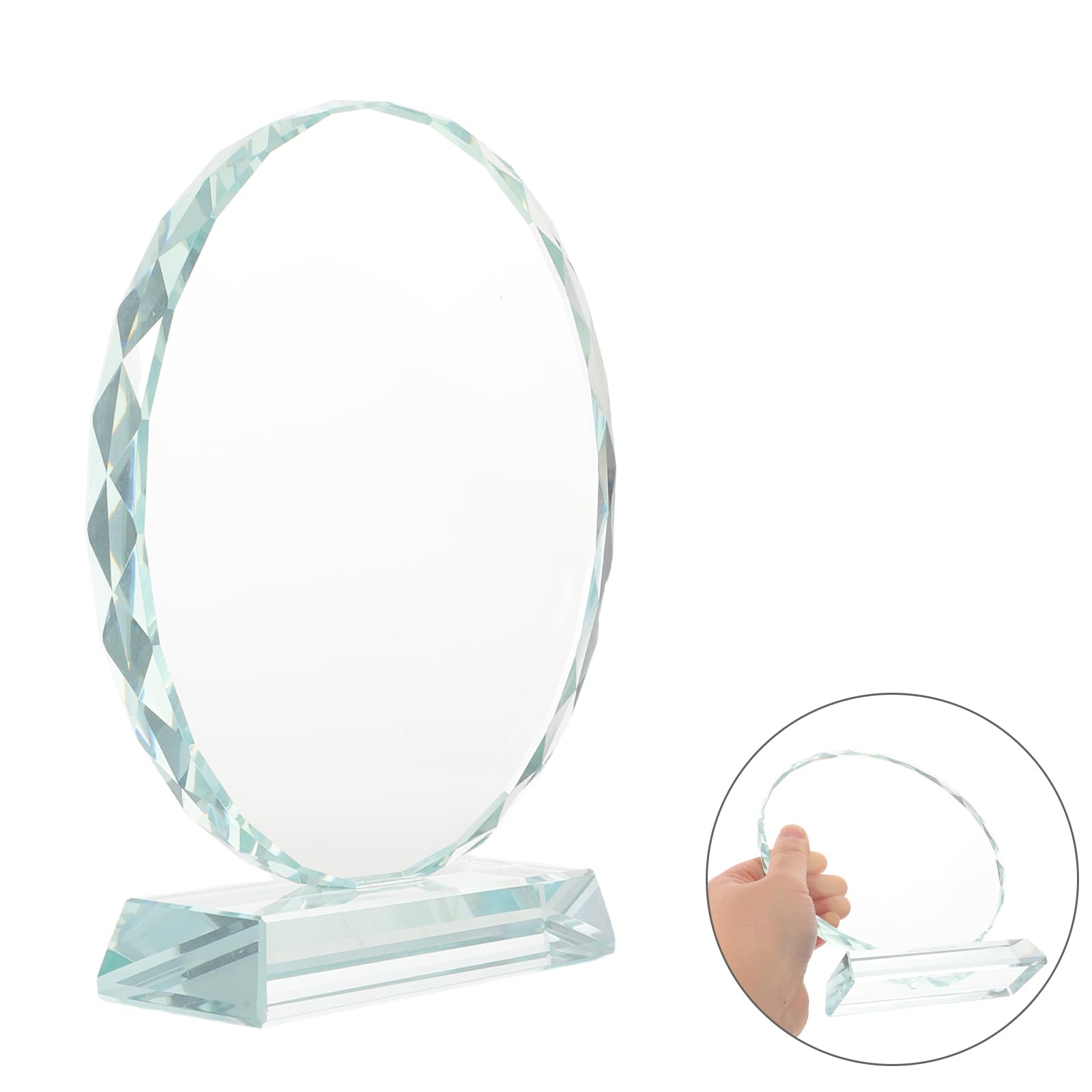 Toyvian Trofeo de Cristal de Premio de Logro en Forma de Girasol, Placa de Cristal Transparente Octogonal 16 Cm, Trofeo para Reconocimiento Laboral y Ceremonia de Jubilación, Adorno