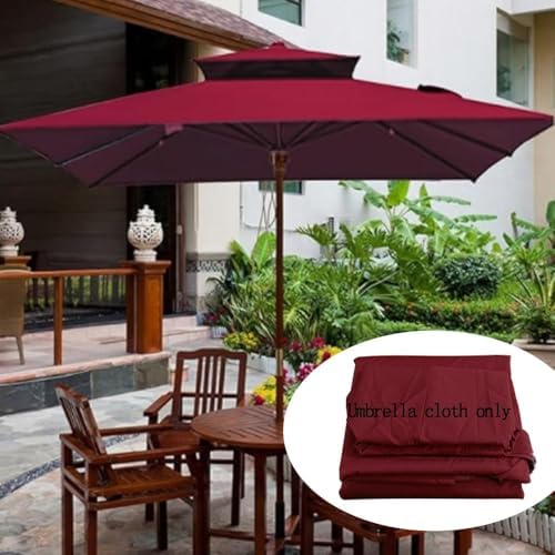 10x10ft Square Patio Umbrella Replacement Canopy - Double Layer Cantilever Cover for Garden, Yard, Outdoor Shade, Waterproof UV Protection, Easy Installation