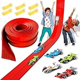 Pista da Corsa Flessibile per Bambini – Circuito Auto di 3,9 m con 4 Macchine da Gara F1, Giocattolo Creativo e Educativo, Set di Rampe e Curve per Interno ed Esterno, Regalo Perfetto per Bambini