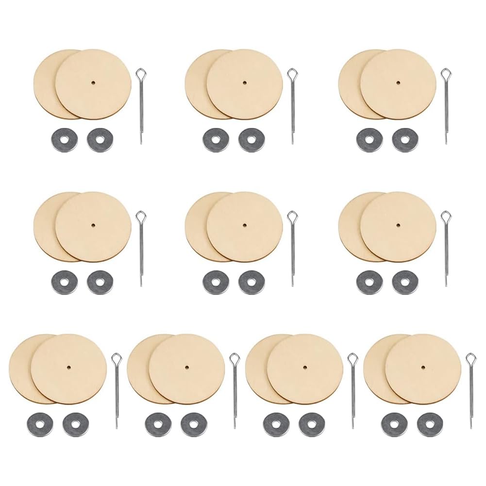 CTRLZS 10 Sets Doll Joint Connectors Cotter Pin Joints and Wooden Fibreboard Disks Movable Engage Bolt Dolls Accessories, 40mm
