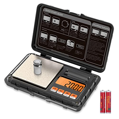 Digital Pocket Scale,Meilen Weigh Gram Scale,200g by 0.01g,Food Scale,Jewelry Scale Black, Kitchen Scale 200g,7 Units Conversion,Mini Scale for Coffee(Battery Included)