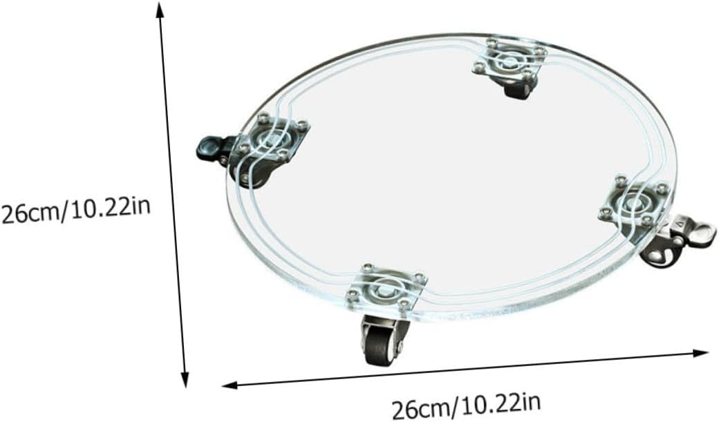 DECHOUS 1Pc Movable Flowerpot Tray with Wheels Transparent Acrylic Plant Holder Durable Flowerpot Dolly for Easy Plant Movement Strong Bearing Capacity Easy to Clean