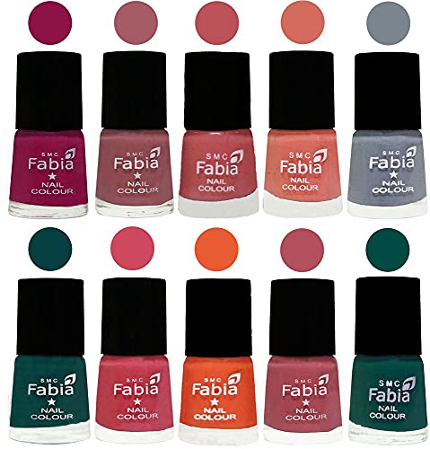 Image of ALL IN ONE (PACK OF 10), Long Lasting Glossy Nail Polish, 6 ml Each, All Vibrant Colours,01969