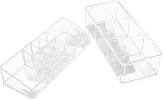 RUNROTOO Suporte de exibição de cosméticos Suporte de exibição de batom Rack de exibição de batom Estojo de armazenamento de batom Caixa organizadora de plástico Maquiagem Batom Vitrine de acrílico transparente Suporte para batom Mesa