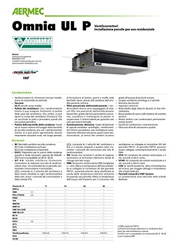 AERMEC OMNIA UL16P Technical Diagram with Features