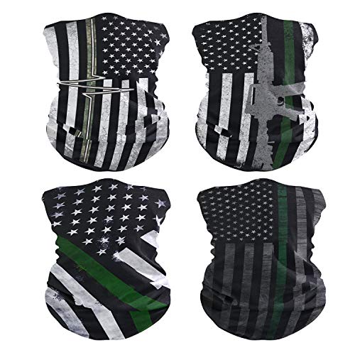 Image of 4Pcs Magic Headwear Neck Gaiter Tube Scarf Headbands Bandana Balaclava for Outdoor Running Cycling Skating Work Out