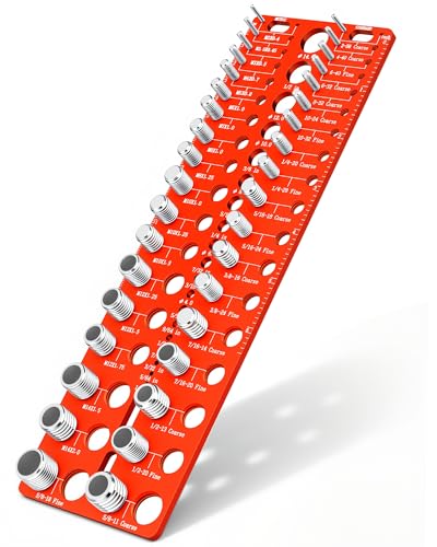 Manalete Thread Checker, 55 Nut and Bolt Thread Checker, Screw Size and Thread Identifier Gauge with 19 Standard & 17 Metric &19 Drill Bit Gauges, Bolt Size Finder for Quickly Identify Thread Sizes