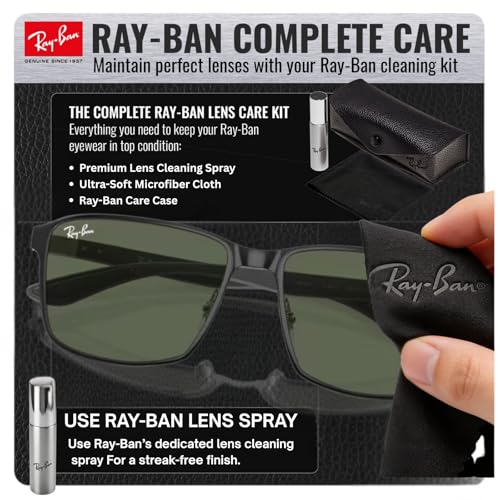 Image of Ray-Ban RB3721 Square Shaped Sunglasses for Men & Women with Official RAYBAN Eyewear Kit