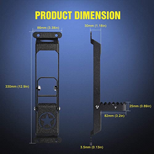 Image of Nilight Door Hinge Steps - Metal Foldable Foot Pegs Exterior Car Accessories for 2007-2017 Jeep Wrangler JK JKU & 2018-2020 Jeep Wrangler JL JKU - Pack of 2