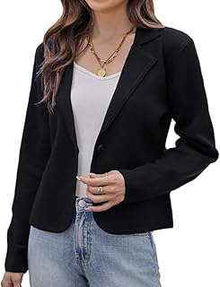 Women Sweater Blazer Casual Work Croppped Cardigan...