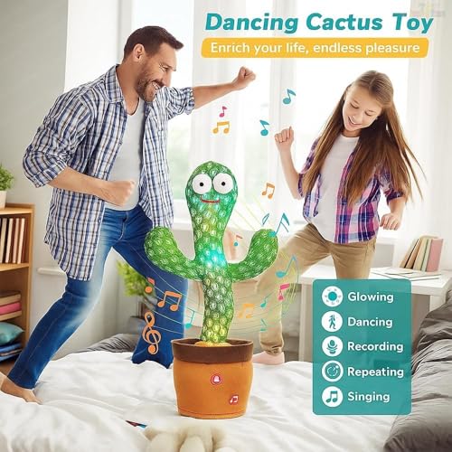 Image of Rechargeable Talking Cactus Toy for Kids - Musical Dancing, Speaking Cactus Toy for Babies - Educational Talking Toy for Baby Boys & Girls (0-3 Years)
