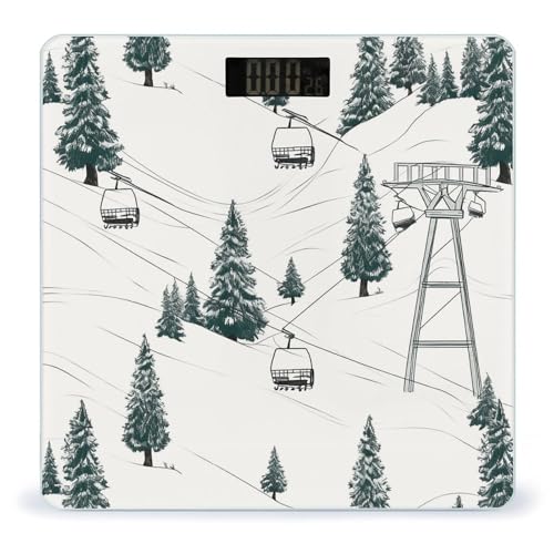 Báscula digital para baño con vidrio templado y pantalla LCD