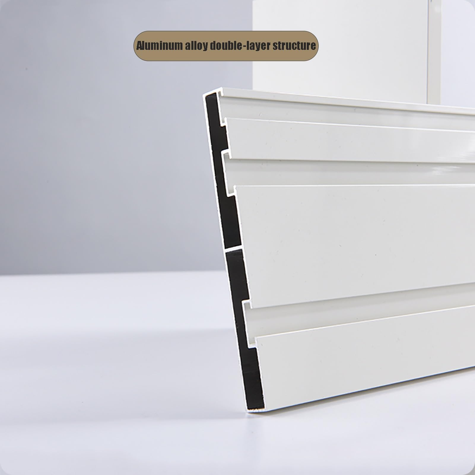 Cache-trelle décoratif en Aluminium pour Rideaux, 250 cm (8,2 pi), Coffre à Rideaux Droit pour Une décoration intérieure élégante, Longueur 250 cm (8,2 pi).