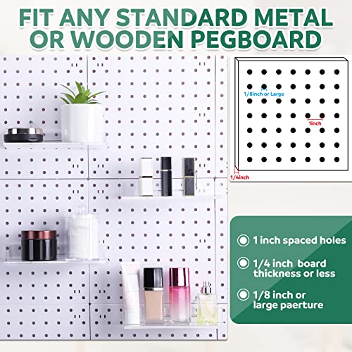 Lounsweer 4 Set Pegboard Shelf Clear Acrylic Shelf With Metal Hooks Peg Board Organizer Accessories Storage Shelf For Pegboard Display Wall Craft Room Home Garage Nursery Kitchen Workbench thumb #4