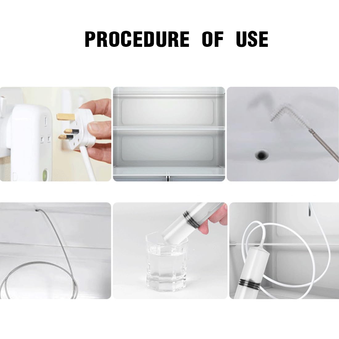 Kit Pulizia Frigorifero 8 Pezzi - Spazzola 1.55m, Siringa, Raschietto, Per Fori Di Scarico - Foto 2