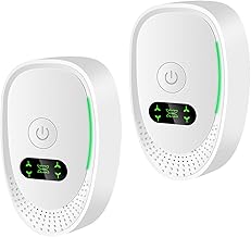 Purificateur d’Air Plug-In pour Maison & Chambre, Mini Ioniseur à Ions Négatifs, Anti-Odeurs Fumée/Animaux/Chaussures, Silencieux & Sans Filtre, Pour Cuisine/Bureau/Salle de Bain, Lot de 2