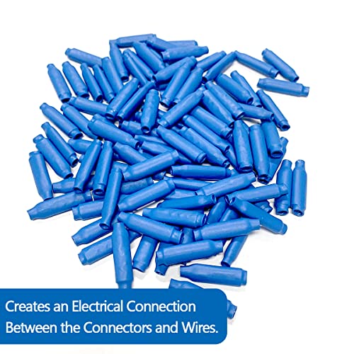 Low Voltage Wire Connectors - B Connectors Silicone Filled Wet B Gel Telephone Alarm Wire Crimp Bean Type Splice For Low Voltage Application, Blue (200 Pcs) #TOP4
