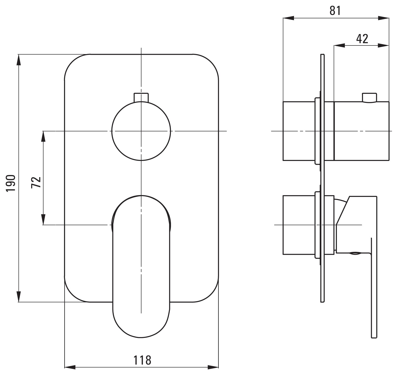 External Element for Mixer Box BXY_X44M from Deante Alpina - Chrome - BXY_0GAM, Grey, 60 x 40 cm - Image 2