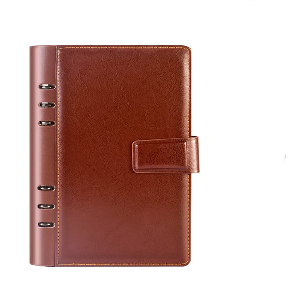 Raccoglitore aziendale in pelle nera quaderno aziendale A5, forniture per ufficio A6 B5 raccoglitore ad anelli Agenda, marrone A5
