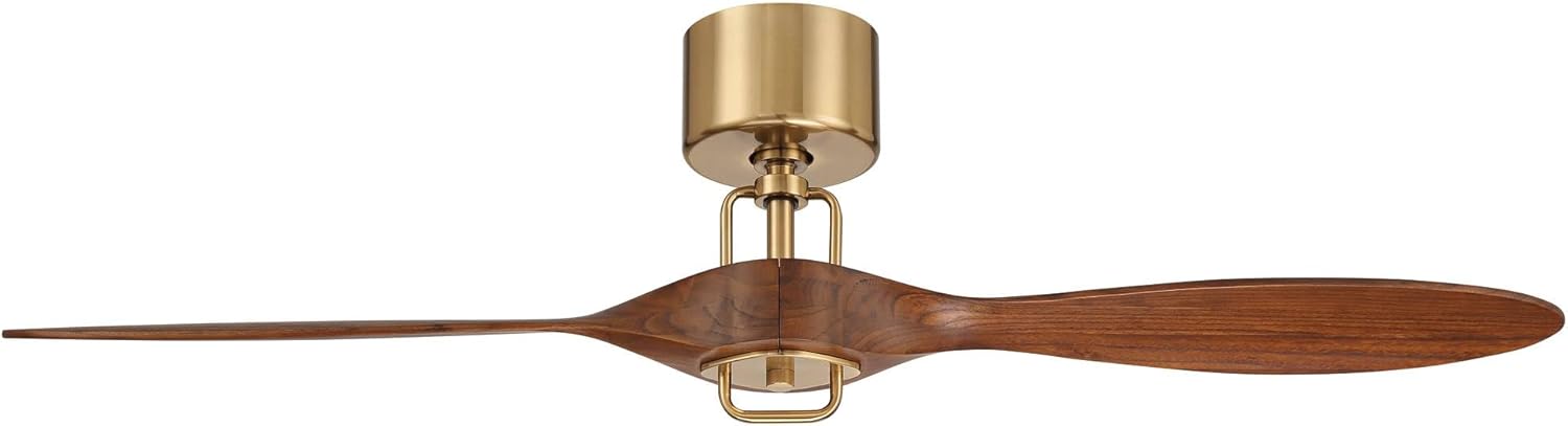Casa Vieja 56" Longbow Brass and Walnut Indoor/Outdoor Ceiling Fan