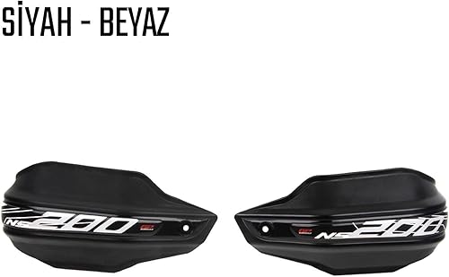 Miniatura 6 de Guardamanos de plástico negro compatible para Bajaj Pulsar NS200 2014-2023 negro-blanco