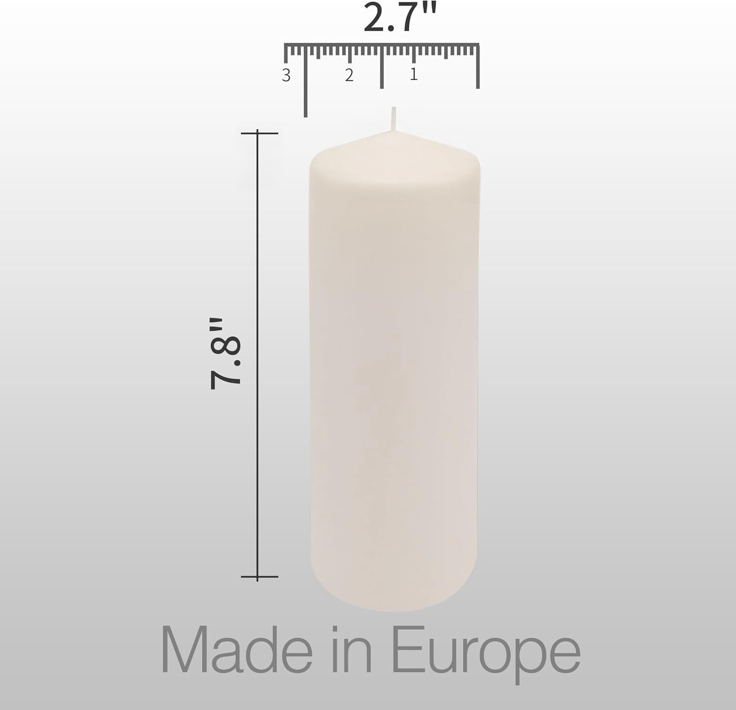 HomeLights Pillar Candles - 2.7x8 inch | 80 Hours Burning, 6 Count - White Unscented Smokeless European Pillar Candles - Perfect for Wedding, Parties, Spas, Home Gatherings and Dinner - Image 2