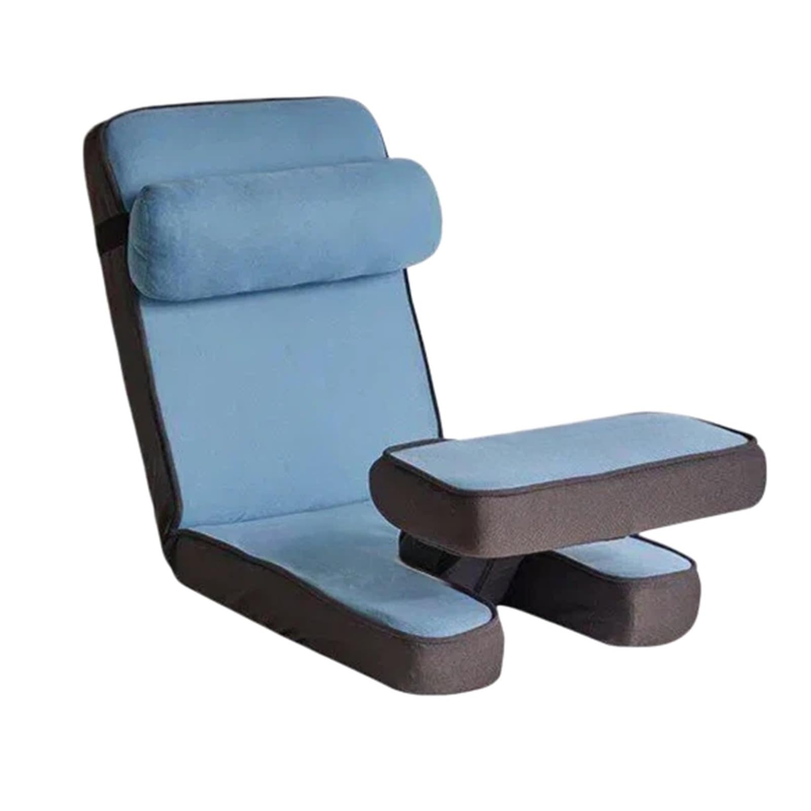 WQQYU6HKF sofa chair Foldable Tatami Lazy Sofa Chair with Lumbar Support Backrest Cushion for Balcony living room chair(Blue)