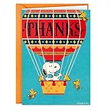 Hallmark Peanuts Thank You Cards, Snoopy in Hot Air Balloon (20 Cards with Envelopes)