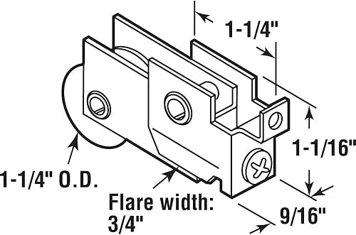 Miniatura 2 de Prime-Line N 6625 Rodamiento de bolas de acero de 1-14 pulgadas, conjunto de rodillo de puerta con espejo, para puertas de cresta (paquete