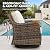 MEISSALIVVE 7 Pieces Patio Furniture Set with Swivel Chair, Outdoor Patio Conversation Set, Patio Sectional Furniture Set with 2 Swivel Rocker Patio Chair and Sofa, 2 Ottomans and Coffee Table (Brown)