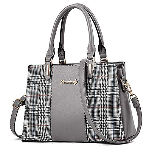 Handbags for Women, Ladies Top Handle Satchel Shoulder Bag, Multi-color Assorted Design Tote Purse (gray)