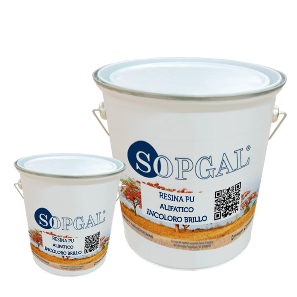 Sopgal Résine PU aliphatique incolore brillante pour sols 4+1kg anti-UV