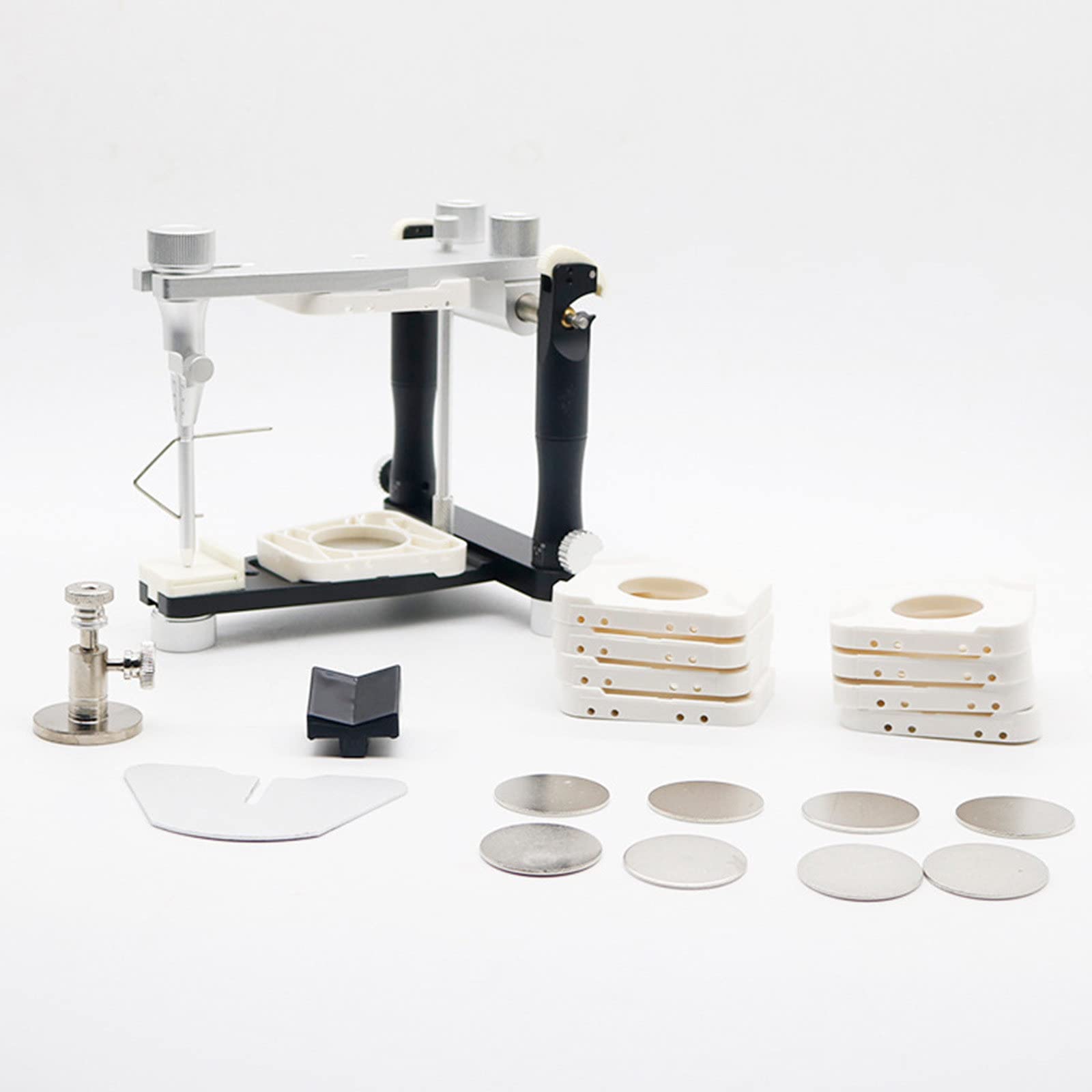 Articulador Dental, Laboratorio Dental Articulador, Articulador de Aluminio de Alta Precisión Semiajustable con Arco Frontal Estándar