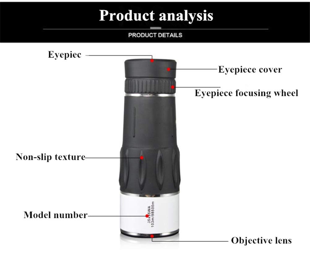 Télescope monoculaire Haute Puissance 35x95, Longue portée pour Le Camping, Vision Nocturne, Zoom