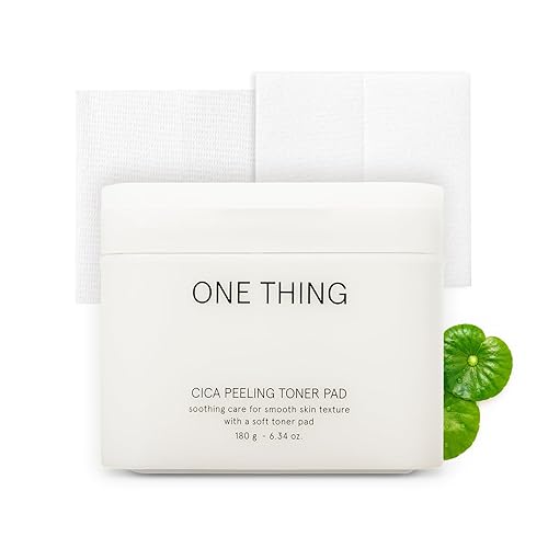 ONE THING Cica Peeling - Almohadilla de tóner de algodón facial de 6.34 onzas, 65 almohadillas de tóner de algodón facial para todos, piel sensible,