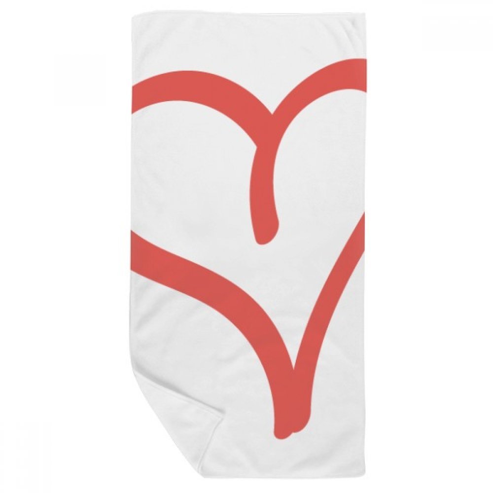 Gant de toilette et serviette douce St Valentin 35x70cm motif coeur idée cadeau multicolore